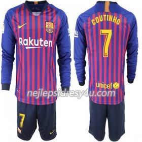 Fotbalový Dres FC Barcelona Coutinho 7 Dětské Domácí 2018/19 Dlouhý Rukáv